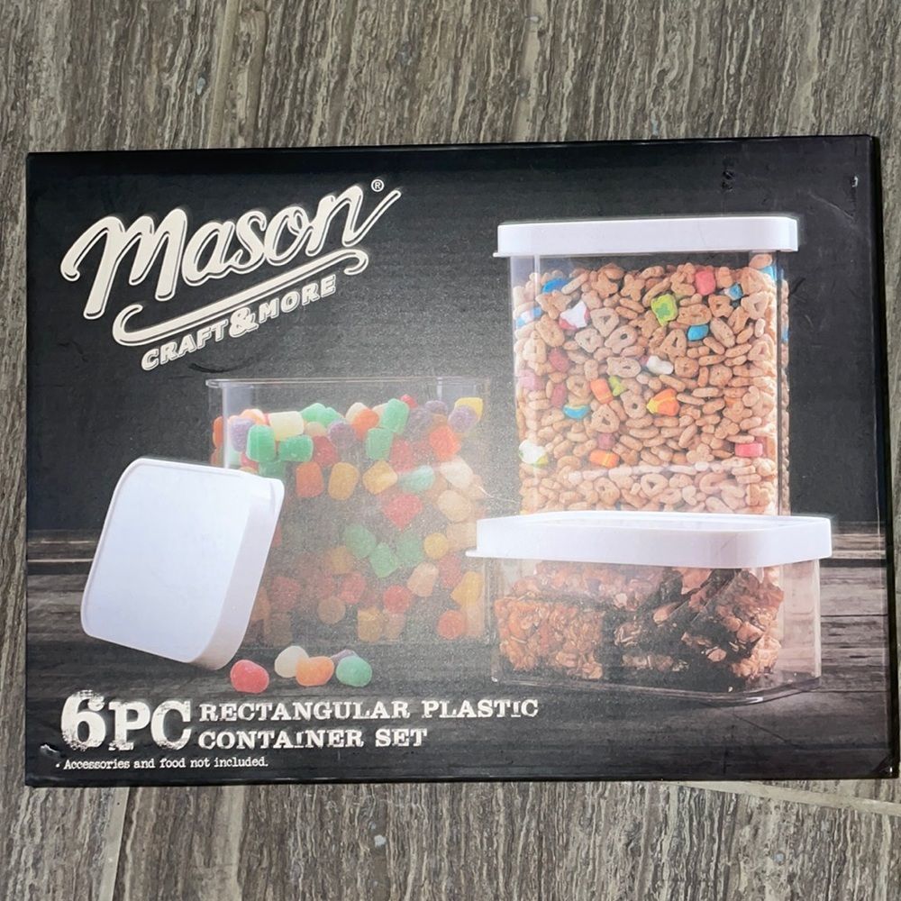 Mason Craft & More- 6 piece rectangular container set🆕